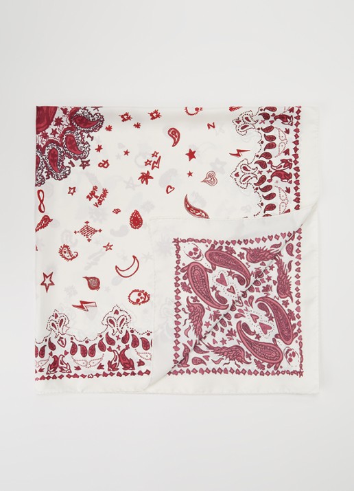 Zadig&Voltaire Debbie 85 sjaal in zijdeblend 85 x 85 cm - voorkant 3 wit