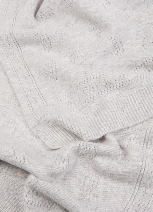Zadig&Voltaire Demi Pointelle sjaal in kasjmierblend 210 x 40 cm - detail 3 lichtgrijs