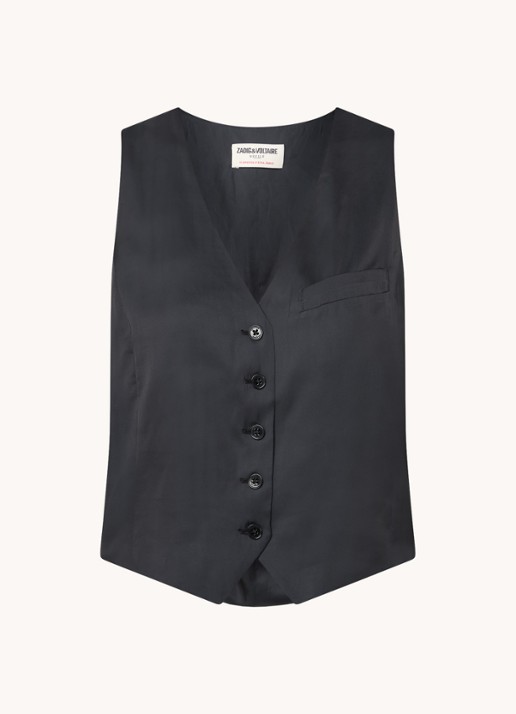 Zadig&Voltaire Emaux gilet van satijn - voorkant zwart