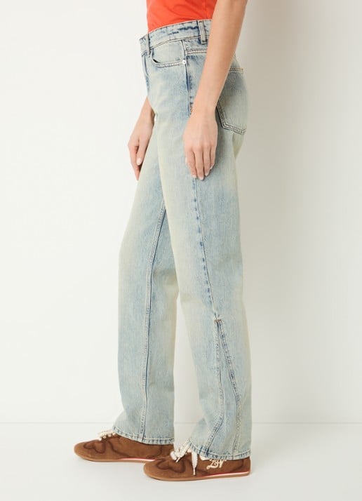 Zadig&Voltaire Ete high waist straight leg jeans met lichte wassing - detail 3 indigo