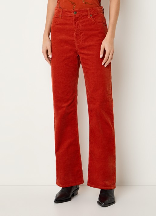 Zadig&Voltaire Evy high waist flared fit chino van corduroy met steekzakken