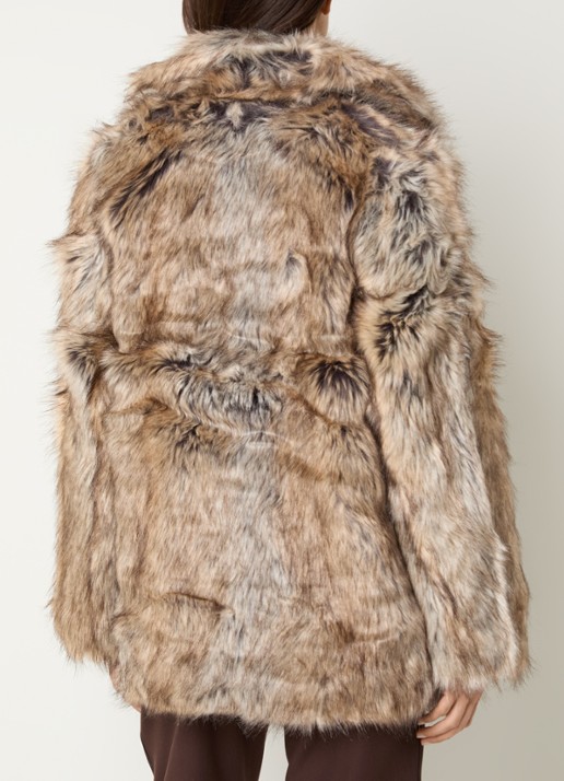 Zadig&Voltaire Faune mantel van imitatiebont met steekzakken - achterkant 4 camel