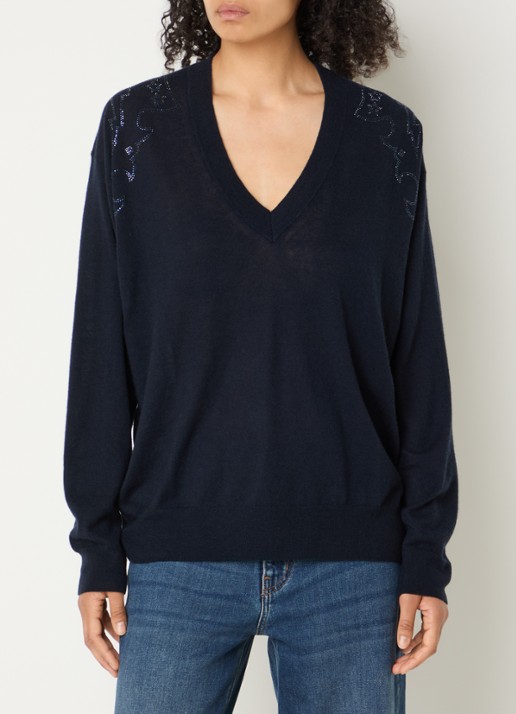 Zadig&Voltaire Fijngebreide pullover van kasjmier met strass