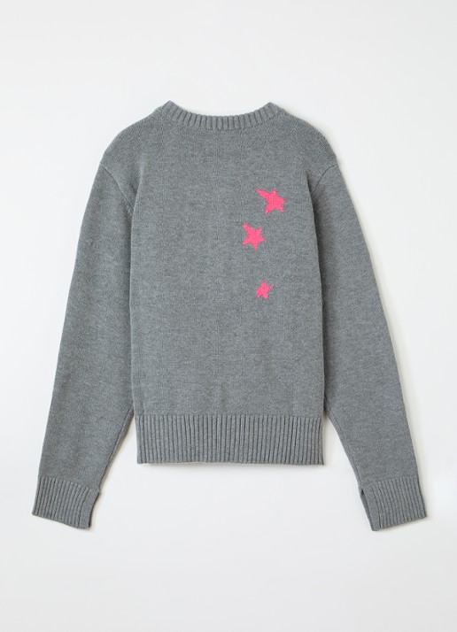Zadig&Voltaire Fijngebreide trui met ingebreid patroon - voorkant 3 grijs