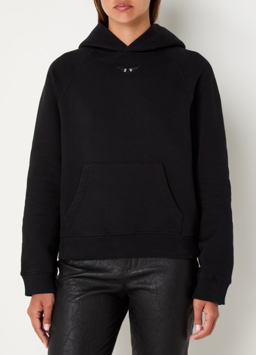 Zadig&Voltaire Georgy hoodie met kangoeroezak en strass