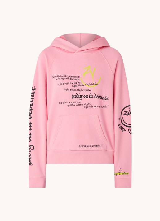Zadig&Voltaire Georgy Mltcusto hoodie met front- en backprint - voorkant 4 roze