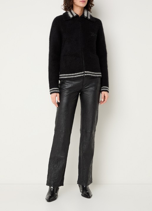 Zadig&Voltaire Gildas jack met logo en steekzakken - voorkant 2 zwart