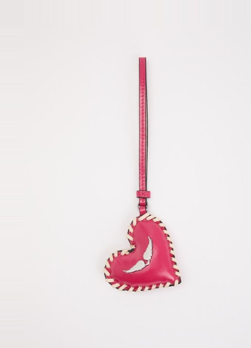 Zadig&Voltaire Heart Tag sleutelhanger van leer met logo
