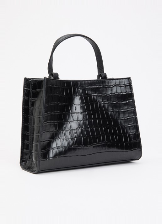 Zadig&Voltaire Jack Croco Mini handtas van leer met afneembare schouderriem - achterkant zwart