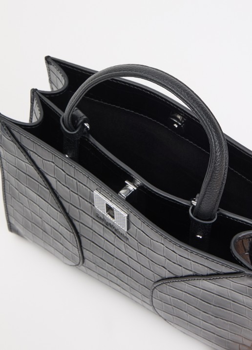 Zadig&Voltaire Jack Croco Mini handtas van leer met afneembare schouderriem - detail 3 zwart