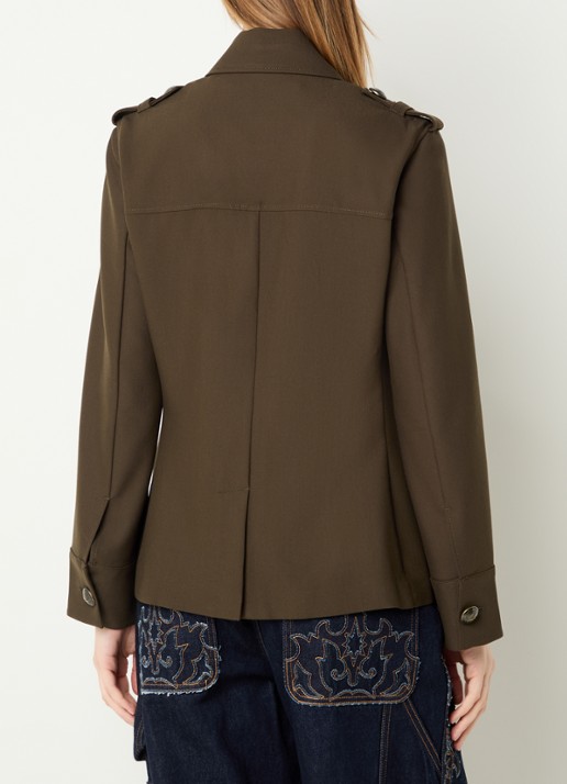 Zadig&Voltaire Jack met klepzakken - achterkant 3 bronsgroen
