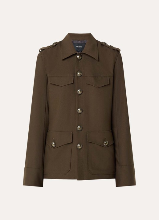 Zadig&Voltaire Jack met klepzakken - voorkant bronsgroen