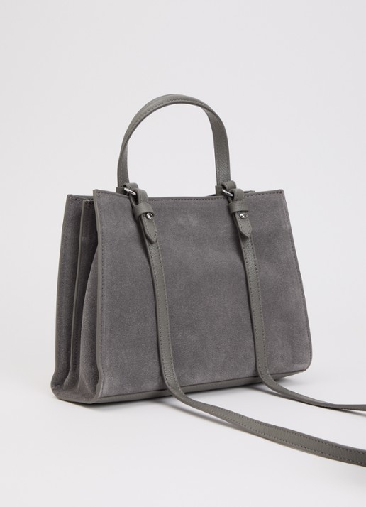Zadig&Voltaire Jack Mini handtas van suède met afneembare schouderriem - achterkant 4 donkergrijs