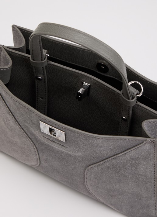 Zadig&Voltaire Jack Mini handtas van suède met afneembare schouderriem - detail donkergrijs