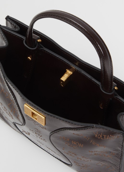 Zadig&Voltaire Jack Mini Vanta handtas van leer met afneembare schouderriem - detail donkerbruin