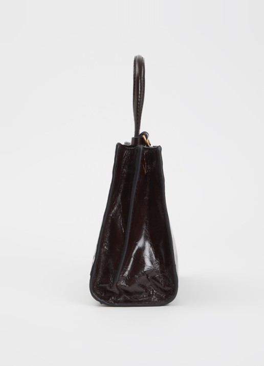 Zadig&Voltaire Jack Mini Vanta handtas van leer met afneembare schouderriem - detail 2 donkerbruin