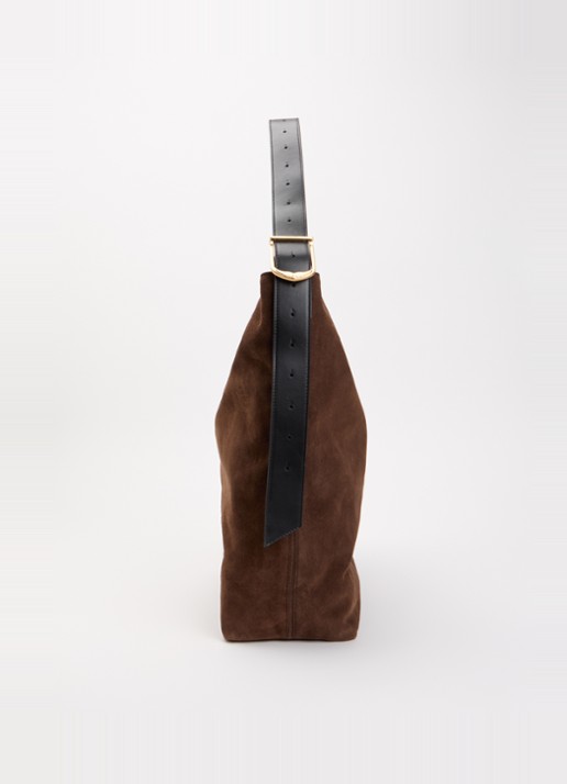 Zadig&Voltaire Jane Hobo shopper van suède met afneembare schouderriem - detail 2 bruin