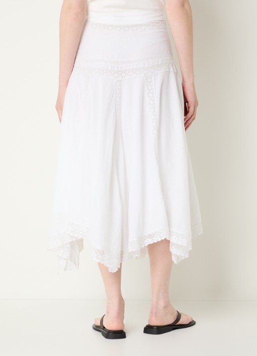 Zadig&Voltaire Jetro midi rok met broderie - achterkant 3 wit