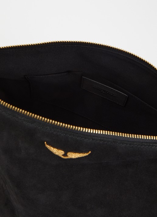 Zadig&Voltaire Jim schoudertas van suède - detail 3 zwart