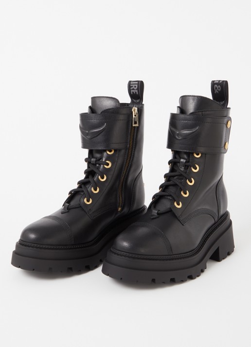 Zadig&Voltaire Joe Ride biker boot van leer - detail 4 zwart