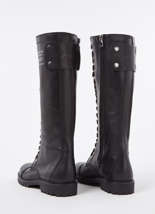 Zadig&Voltaire Joe veterboot van leer - detail 3 zwart