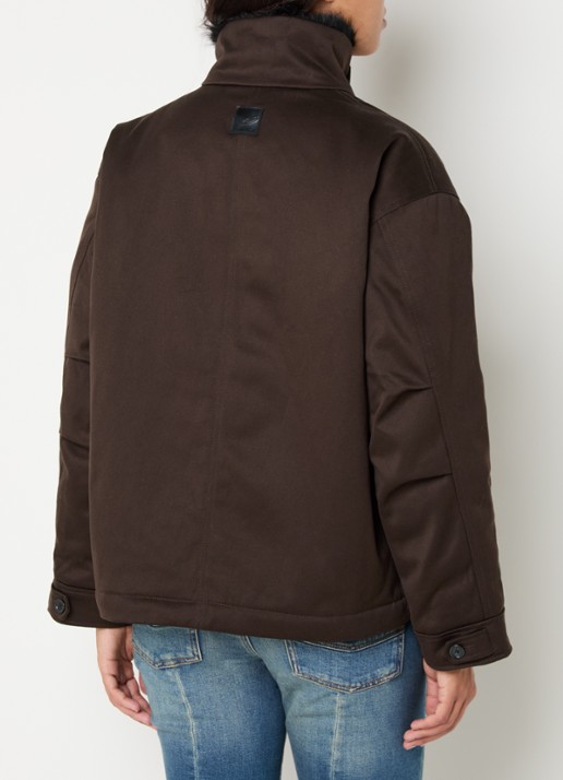 Zadig&Voltaire Kadris parka met imitatiebont en steekzakken - achterkant donkerbruin