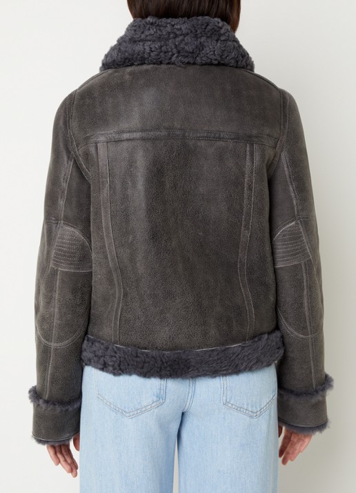 Zadig&Voltaire Kady lammy coat van lamsleer - achterkant 5 antraciet