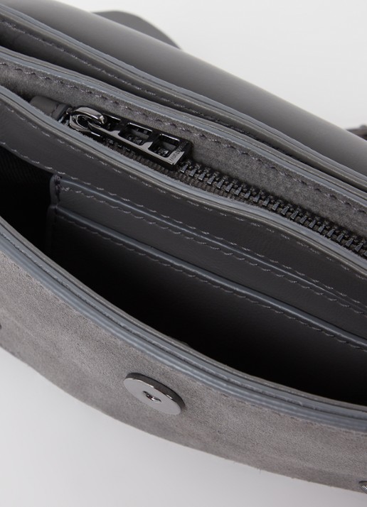 Zadig&Voltaire Kate clutch van kalfssuède met afneembare schouderriem - detail 5 grijs
