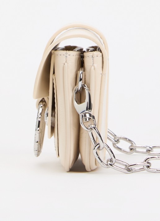 Zadig&Voltaire Kate clutch van leer met afneembare schouderriem - detail 2 creme