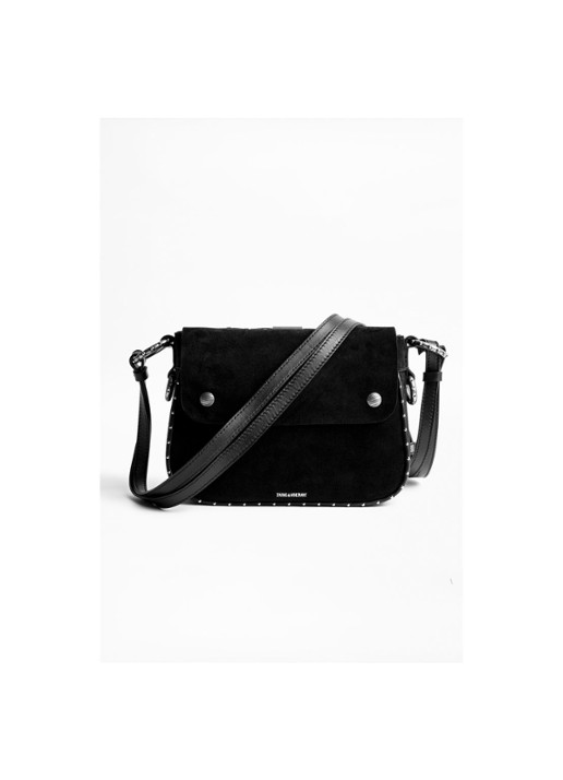 Zadig&Voltaire Kate crossbodytas van kalfssuède met studs - achterkant zwart