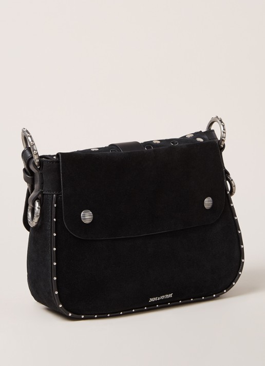 Zadig&Voltaire Kate crossbodytas van kalfssuède met studs - detail 6 zwart