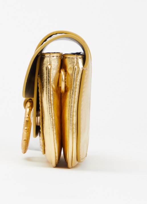 Zadig&Voltaire Kate Wallet Vintage Metal handtas van leer met afneembare schouderriem  - detail 2 goud