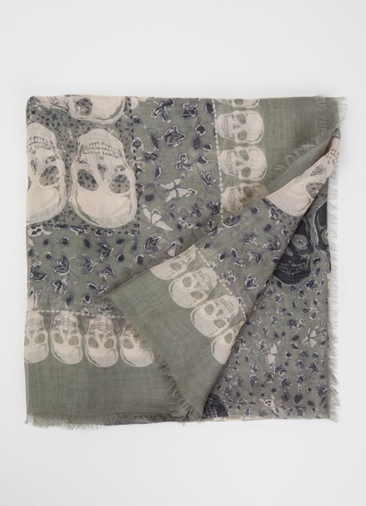 Zadig&Voltaire Kerry Garden sjaal met print 135 x 135 cm - voorkant 3 olijfgroen