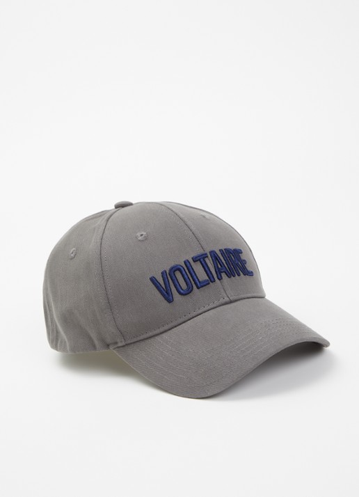 Zadig&Voltaire Klelia pet met logoborduring - voorkant grijs