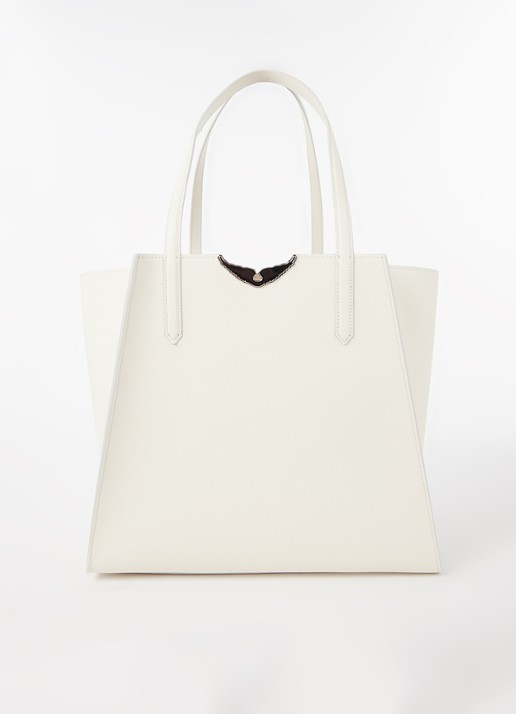 Zadig&Voltaire Le Borderline schoudertas van leer - voorkant 4 ivoor