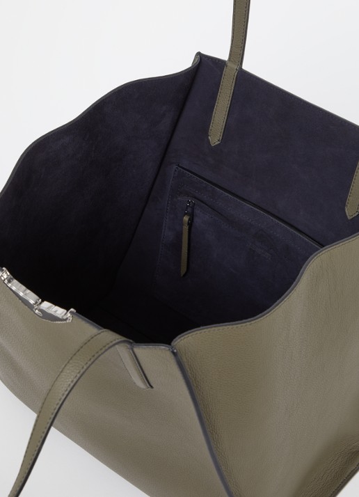 Zadig&Voltaire Le Borderline schoudertas van leer - detail bronsgroen