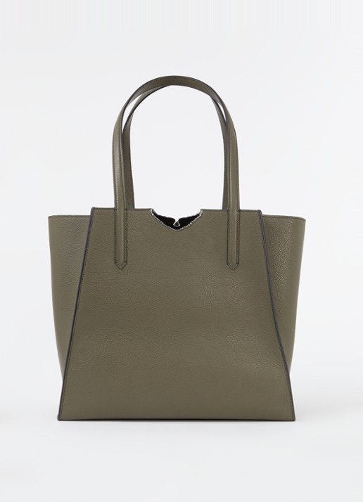 Zadig&Voltaire Le Borderline schoudertas van leer - voorkant 3 bronsgroen