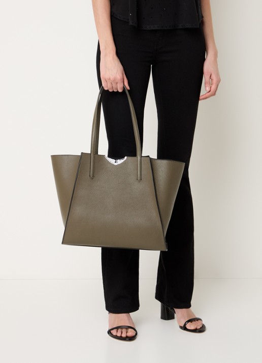 Zadig&Voltaire Le Borderline schoudertas van leer - voorkant 4 bronsgroen