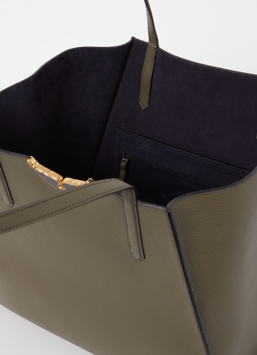 Zadig&Voltaire Le Borderline schoudertas van leer - detail olijfgroen