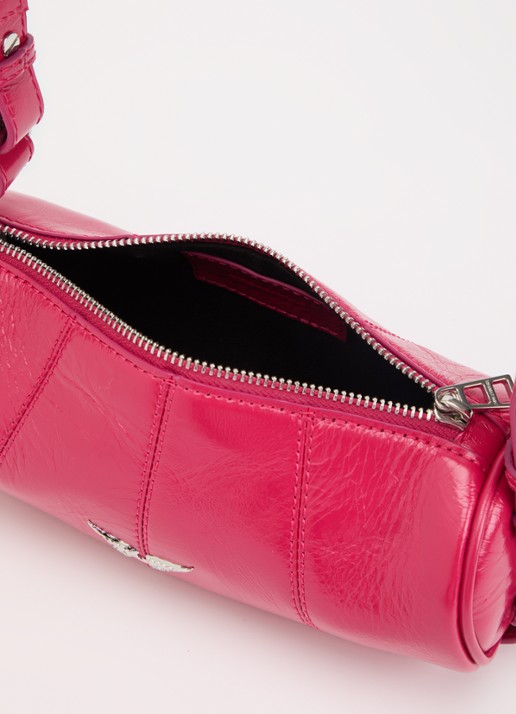 Zadig&Voltaire Le Roudoudou schoudertas van leer - detail 3 fuchsia