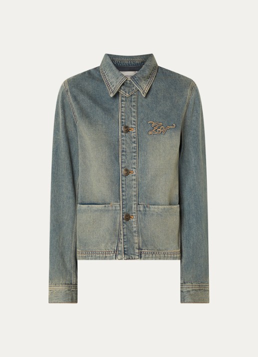 Zadig&Voltaire Lessa spijkerjas met logoborduring - voorkant 3 indigo