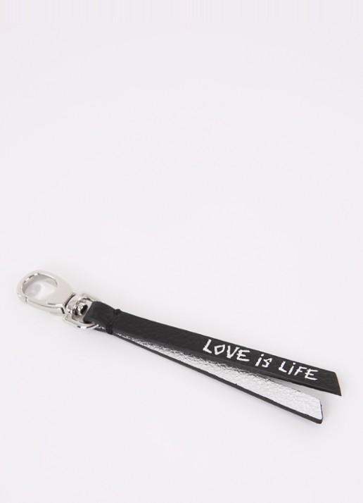 Zadig&Voltaire Love Link sleutelhanger van kalfsleer - voorkant 2 zwart