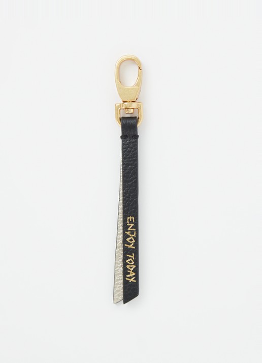 Zadig&Voltaire Love Link sleutelhanger van kalfsleer - voorkant goud