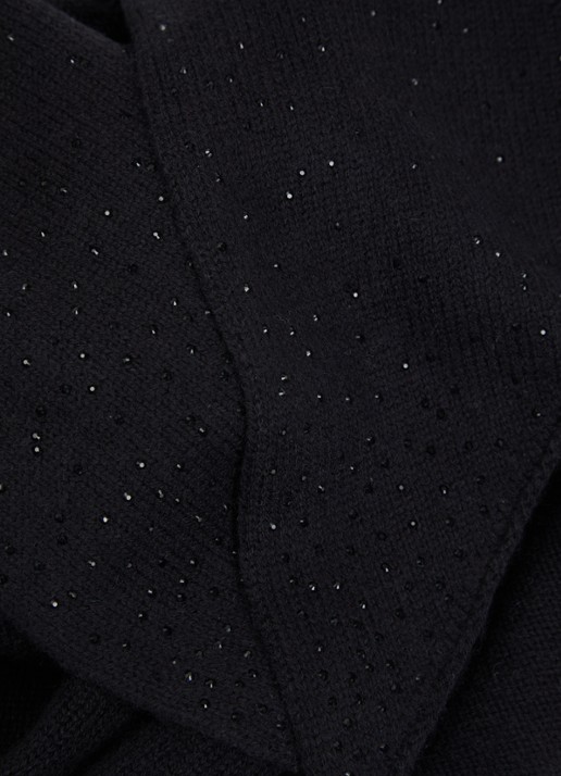 Zadig&Voltaire Lucy sjaal in kasjmierblend met strass 180 x 27 cm  - detail 2 zwart