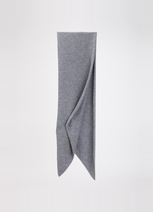 Zadig&Voltaire Lucy sjaal in kasjmierblend met strass 180 x 27 cm  - detail grijs