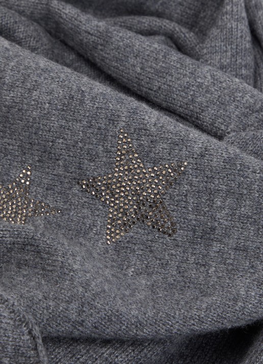 Zadig&Voltaire Lucy sjaal in kasjmierblend met strass 180 x 27 cm  - detail 2 grijs