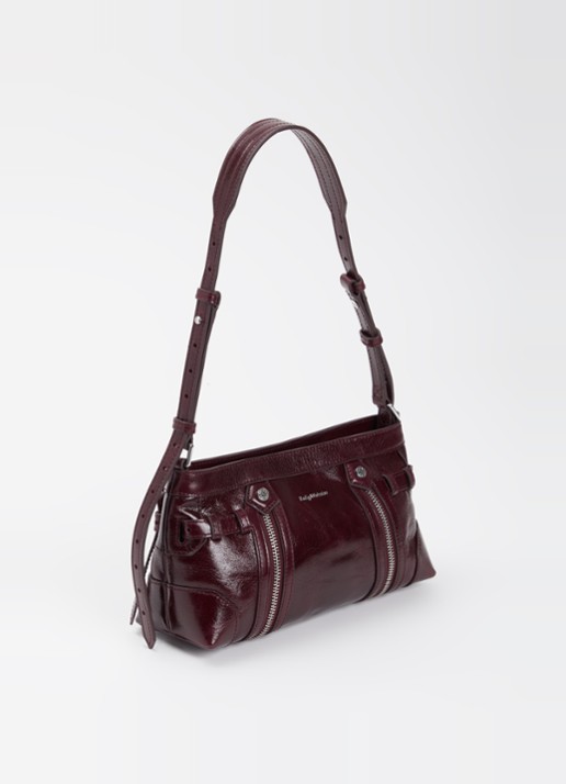 Zadig&Voltaire Madison mini Vintage schoudertas van kalfsleer - achterkant paars