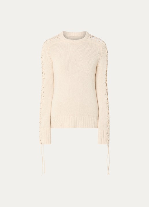 Zadig&Voltaire Malty grofgebreide trui in kasjmierblend  - voorkant 2 creme