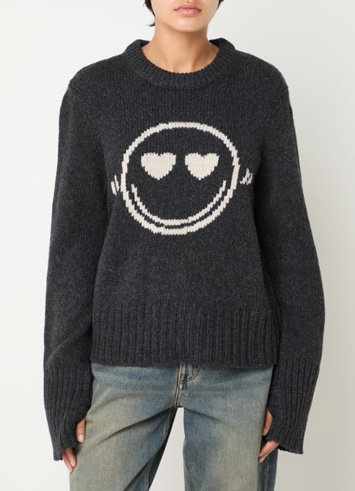 Zadig&Voltaire Malty grofgebreide trui van merino wol met ingebreid patroon