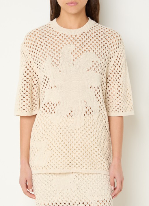 Zadig&Voltaire Malyna grofgebreide top met opengewerkt dessin
